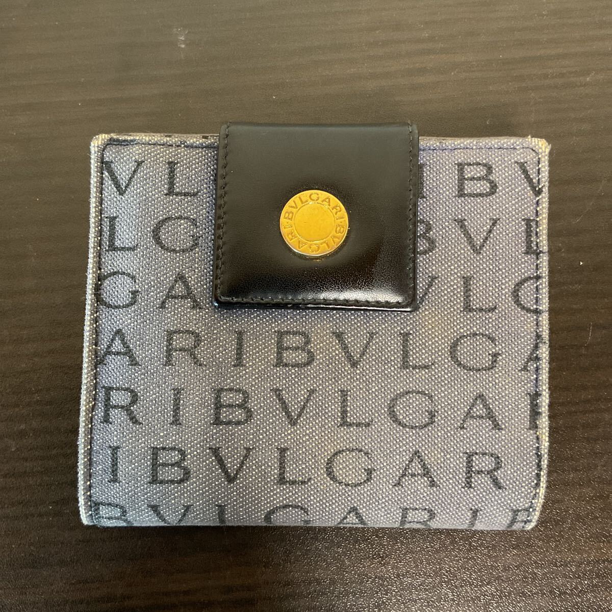 BVLGARI ブルガリ 二つ折り 財布 ロゴマニア デニム レザー 二 BVLGARI ブルガリ 二つ折り 財布 ロゴマニア デニム レザー 二