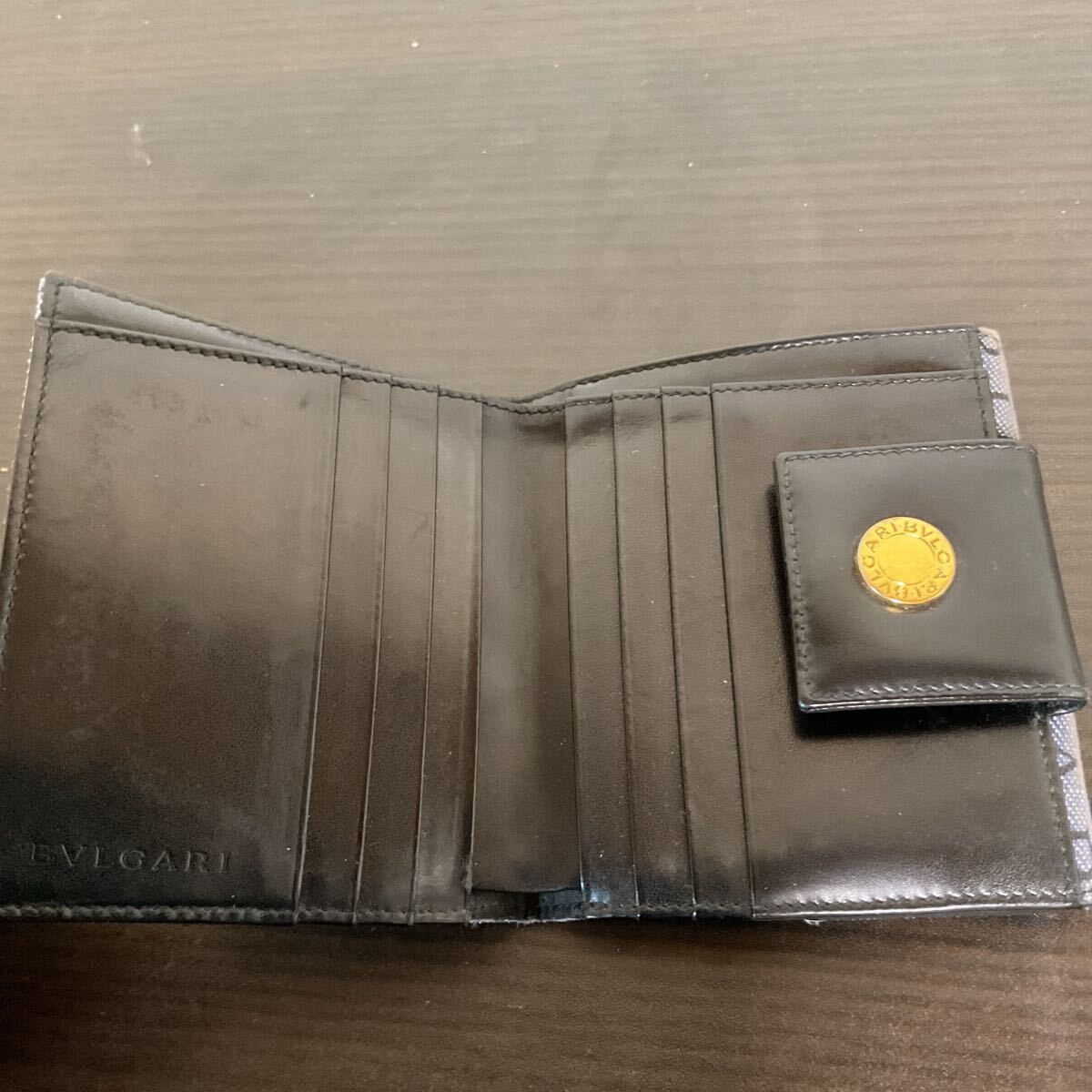 BVLGARI ブルガリ 二つ折り 財布 ロゴマニア デニム レザー 二 BVLGARI ブルガリ 二つ折り 財布 ロゴマニア デニム レザー 二