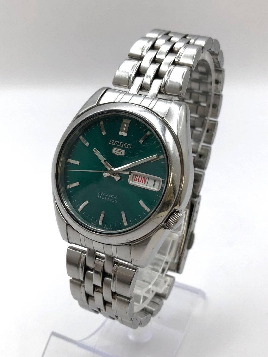 輝く高品質な 1円~/SEIKO/セイコー/5/7S26-01V0/21石/3針/デイデイト/緑文字 その他