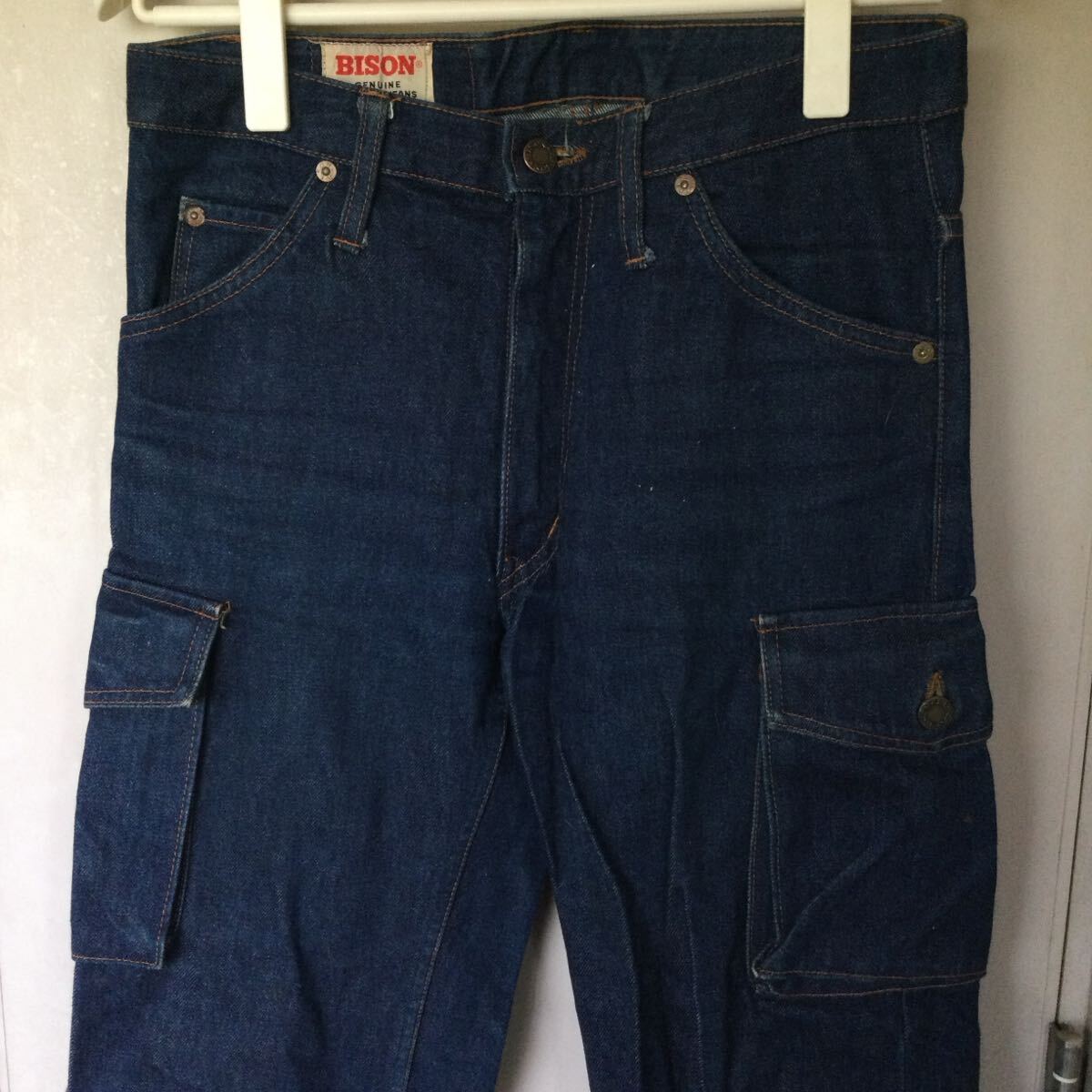 濃紺◎美品70'sバイソンBISONデニムブッシュパンツ日本製W30