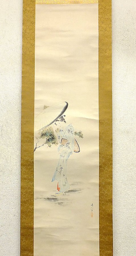 GLC】鏑木清方 「梅雨」 日本画60号共箱 美人画家巨匠 帝室技芸 GLC】鏑木清方 「梅雨」 日本画60号共箱 美人画家巨匠 帝室技芸