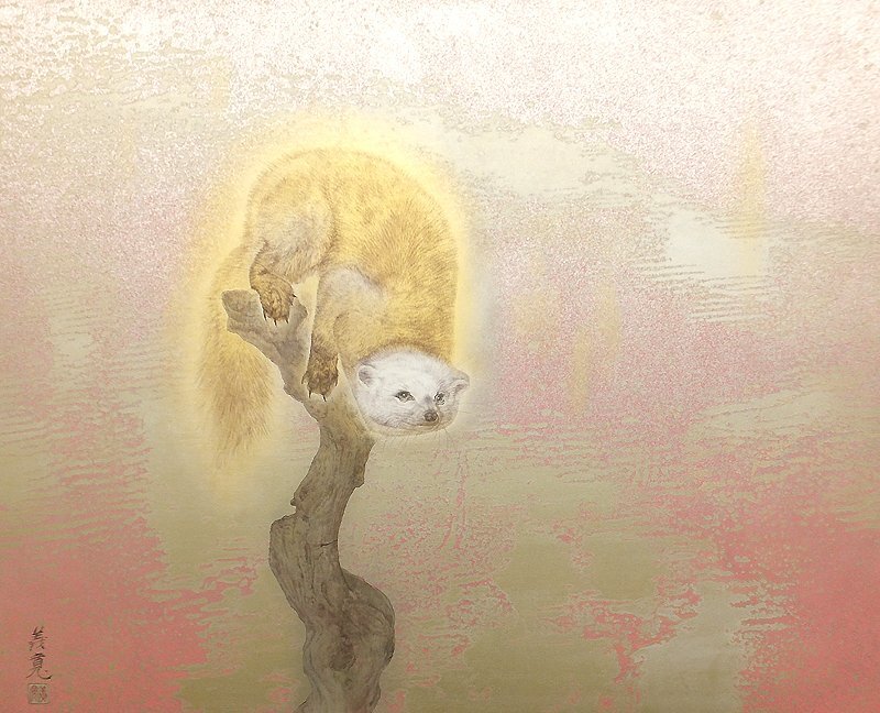 【GLC】下田義寛 「麗日」 日本畫40號(hào)共シール 院展同人 師：巖橋英遠(yuǎn) 総理大臣賞 ◆大作逸品!