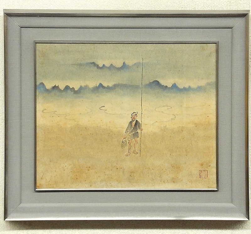 GLC】酒井三良 「漁家小趣」 日本画8号◇酒井澄鑑定シール 院展 GLC】酒井三良 「漁家小趣」 日本画8号◇酒井澄鑑定シール 院展
