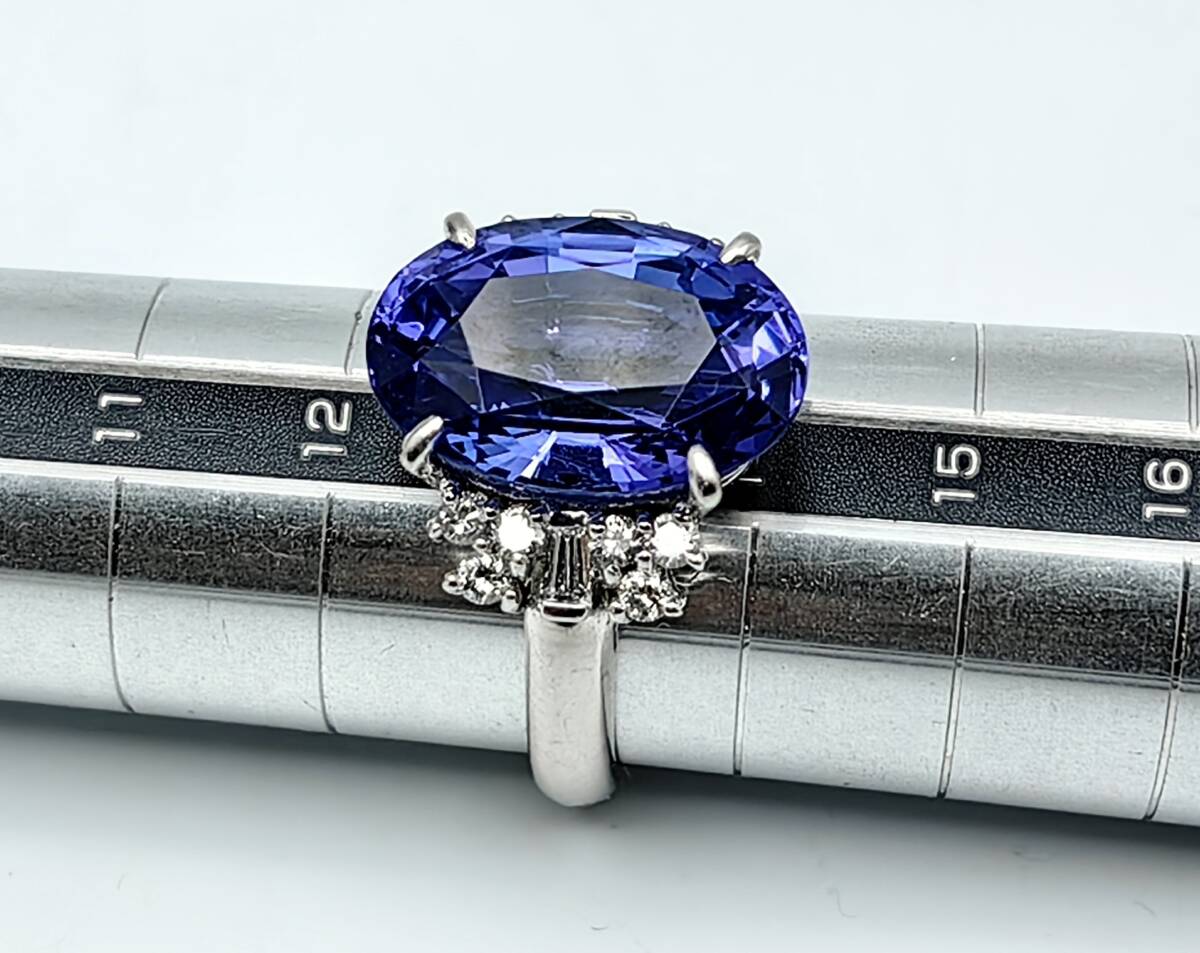 GW特別出品】天然大粒タンザナイトリング、8.51ct、ダイヤ GW特別出品】天然大粒タンザナイトリング、8.51ct、ダイヤ