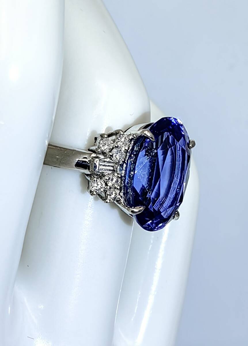 GW特別出品】天然大粒タンザナイトリング、8.51ct、ダイヤ GW特別出品】天然大粒タンザナイトリング、8.51ct、ダイヤ