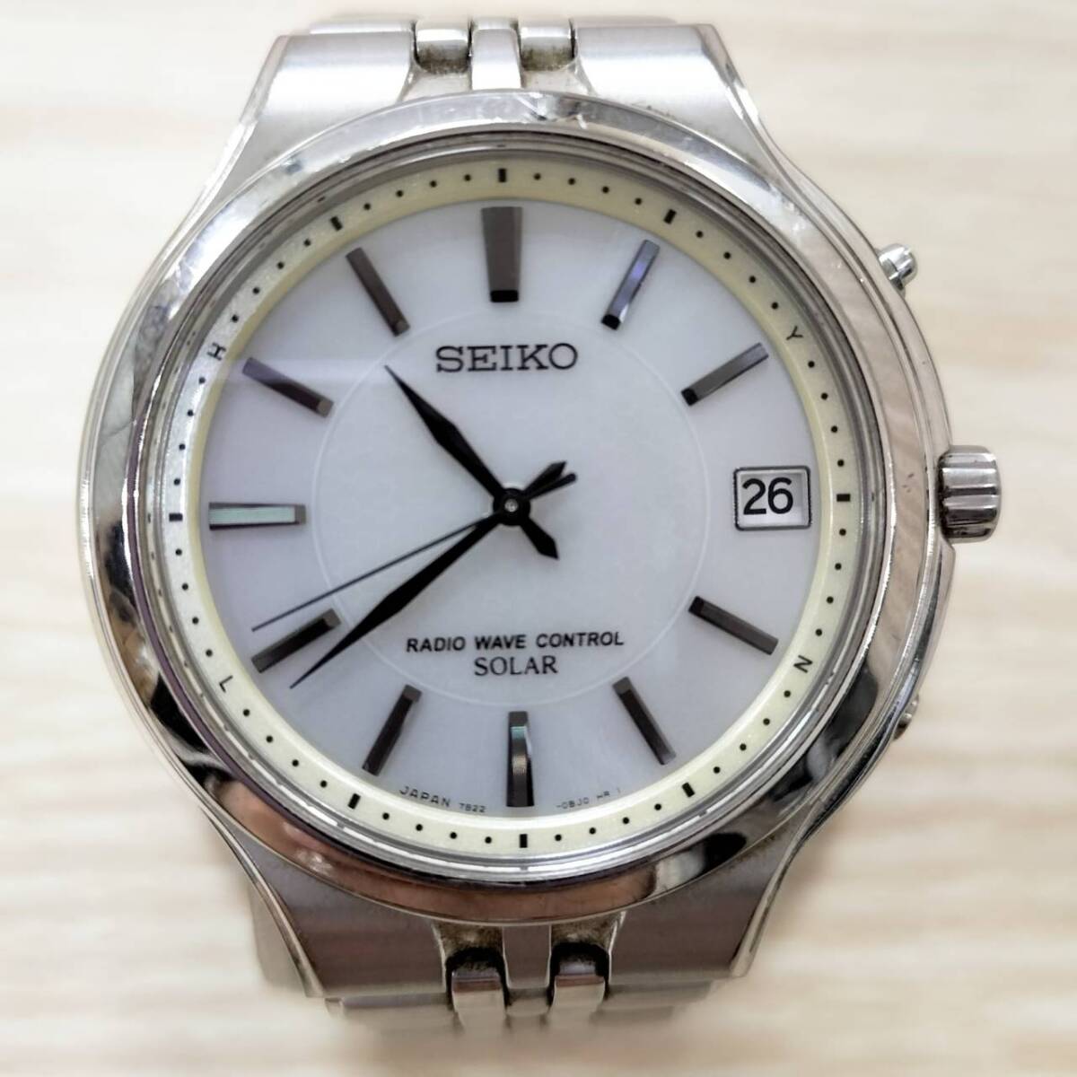 SEIKO セイコー 7B22-0AS0 電波ソーラー チタン シルバー文字盤 SEIKO セイコー 7B22-0AS0 電波ソーラー チタン シルバー文字盤