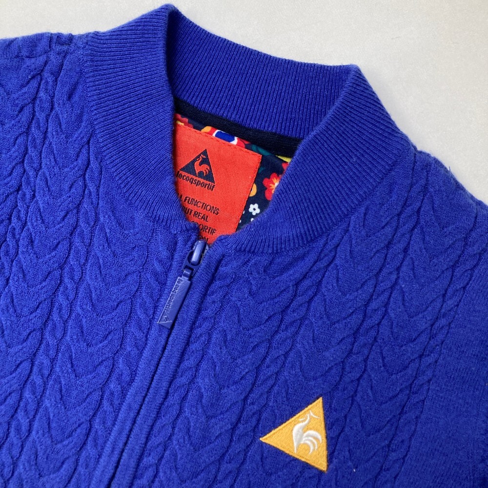 LE COQ GOLF ルコックゴルフ ニット ジップジャケット ブルー系 M [240101424847] ゴルフウェア レディース_画像3