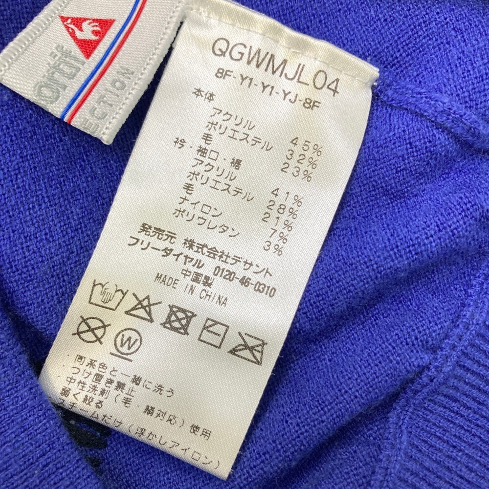 LE COQ GOLF ルコックゴルフ ニット ジップジャケット ブルー系 M [240101424847] ゴルフウェア レディース_画像5