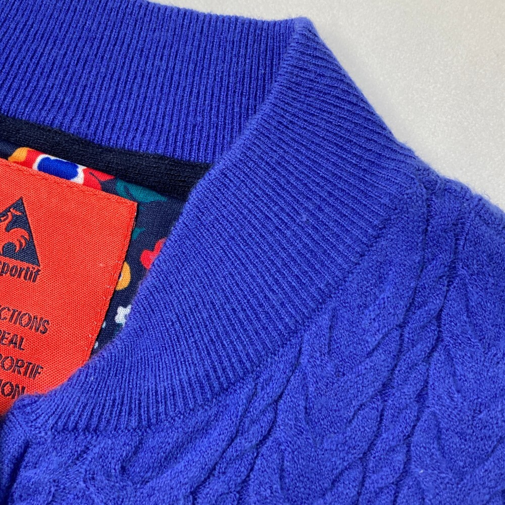 LE COQ GOLF ルコックゴルフ ニット ジップジャケット ブルー系 M [240101424847] ゴルフウェア レディース_画像8