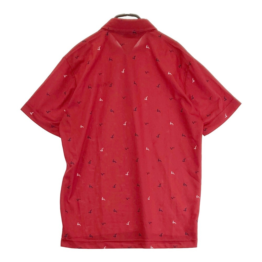 VIVA HEART ビバハート 半袖ポロシャツ ロゴ総柄 レッド系 50 [240101424887] ゴルフウェア メンズ_画像2