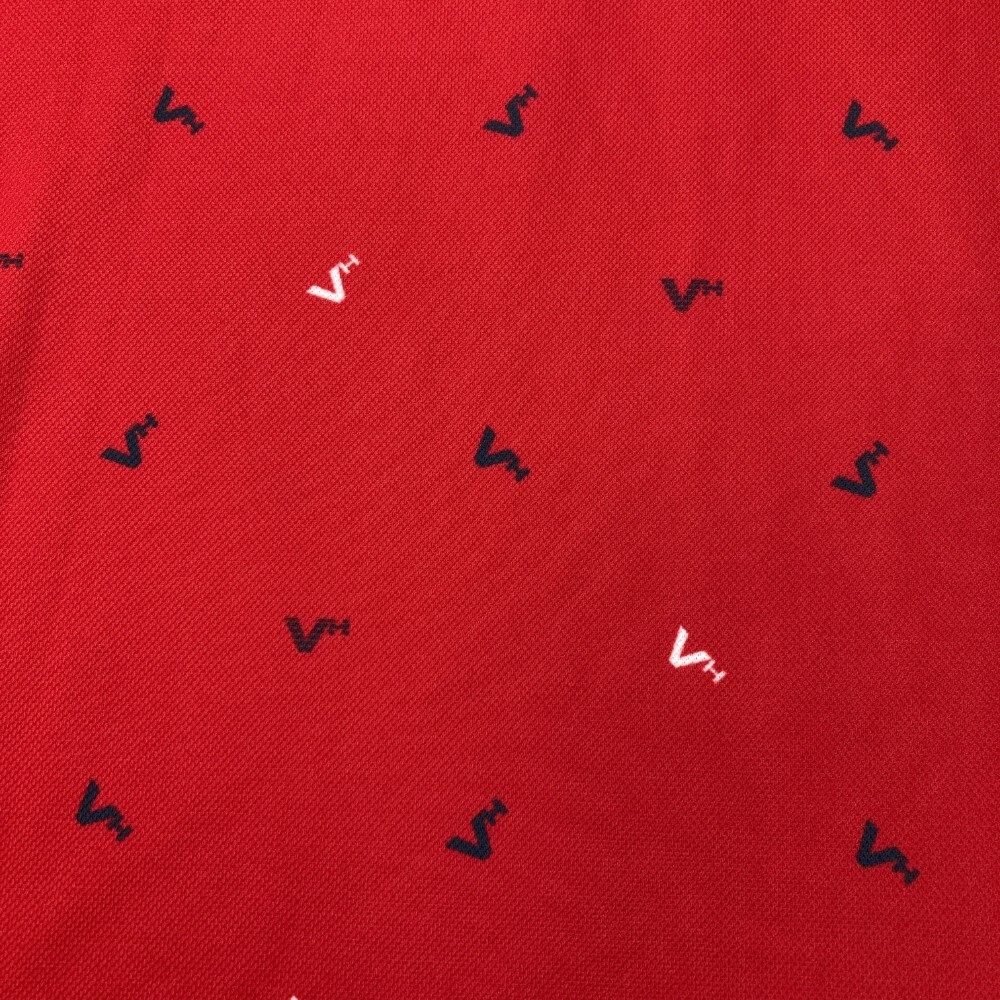 VIVA HEART ビバハート 半袖ポロシャツ ロゴ総柄 レッド系 50 [240101424887] ゴルフウェア メンズ_画像3