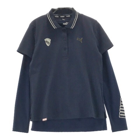 PUMA GOLF プーマゴルフ 2023年モデル インナー付 半袖ポロシャツ ネイビー系 S [240101070196] ゴルフウェア レディース