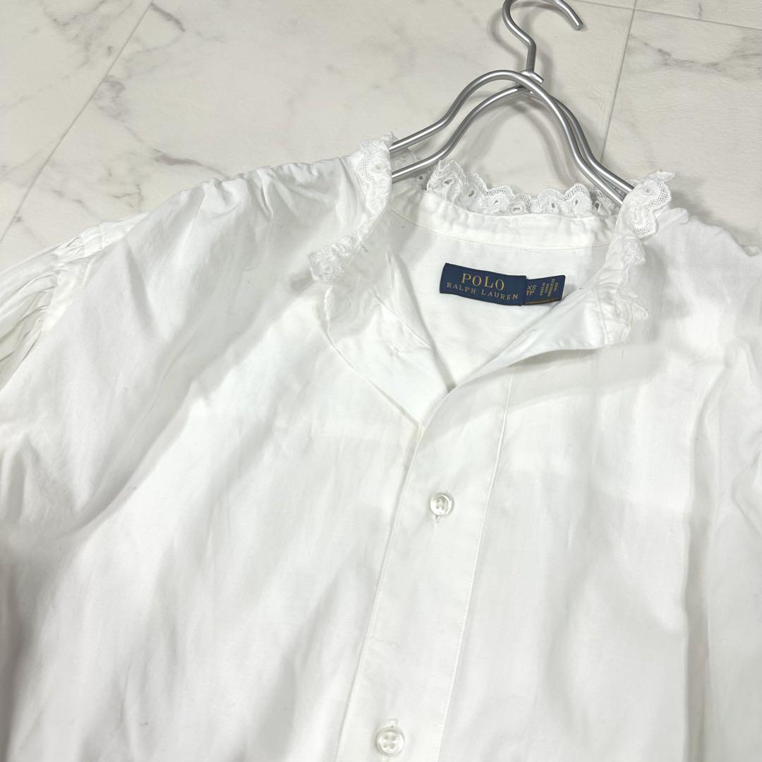 美品】POLO RALPH LAUREN ポロラルフローレン ブラウス フリル 美品】POLO RALPH LAUREN ポロラルフローレン ブラウス フリル