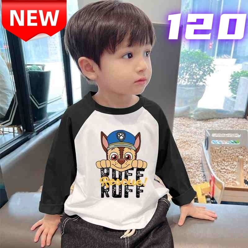【新品】子供服 パウパトロール 長(zhǎng)袖Tシャツ チェイス ラグランキッズ 男の子 女の子 かわいい キャラクター 120cm カジュアル トップス