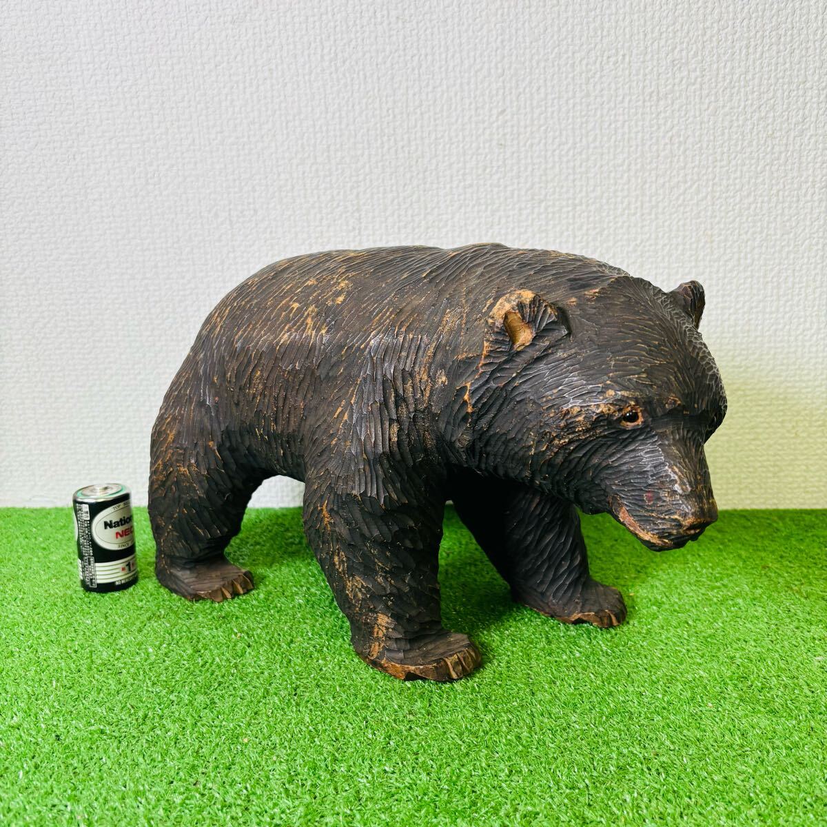 a501 北海道 民芸品 ケントチ アイヌ作 ガラス目 木彫り 熊 送 a501 北海道 民芸品 ケントチ アイヌ作 ガラス目 木彫り 熊 送