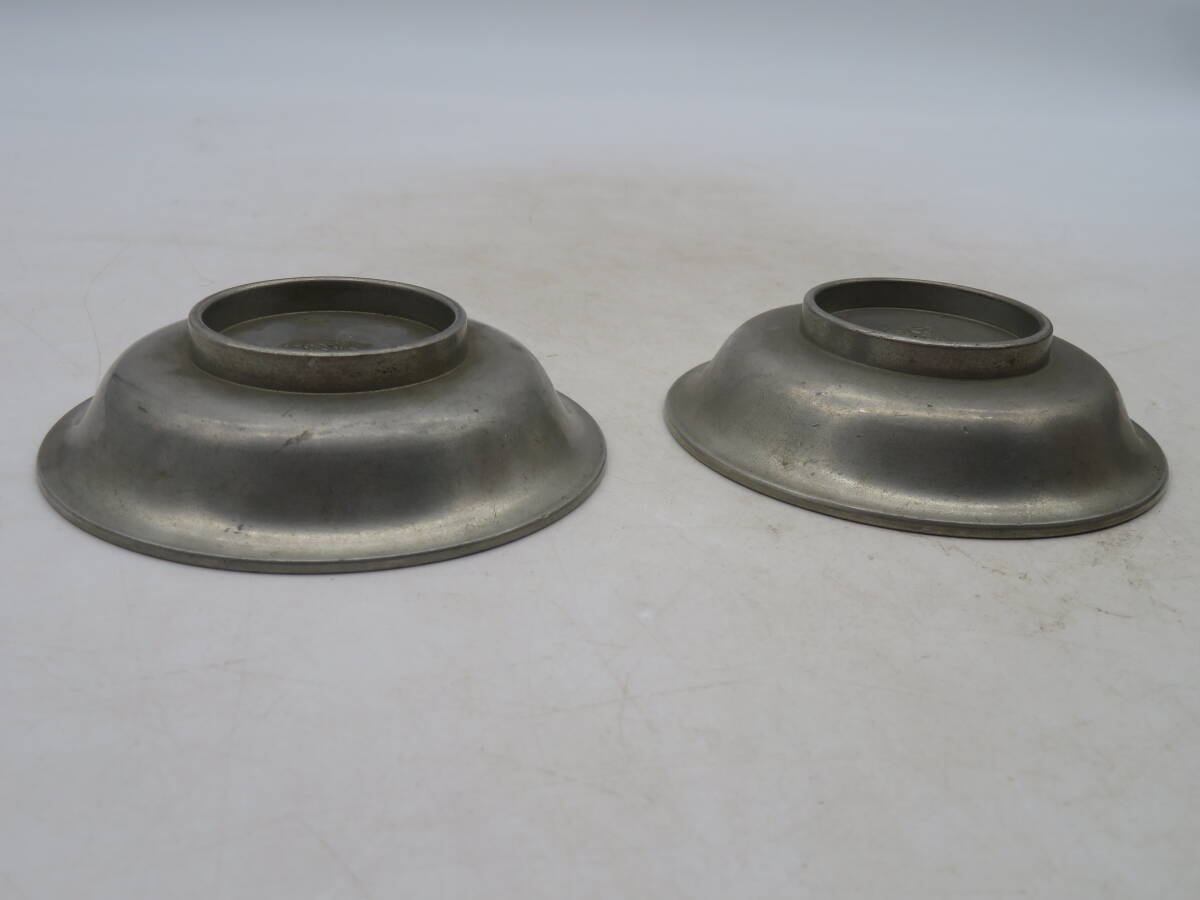 K8287 京錫屋 弥右衛門 錫製茶托 2客 重さ約262g 錫製 茶器 錫器 K8287 京錫屋 弥右衛門 錫製茶托 2客 重さ約262g 錫製 茶器 錫器