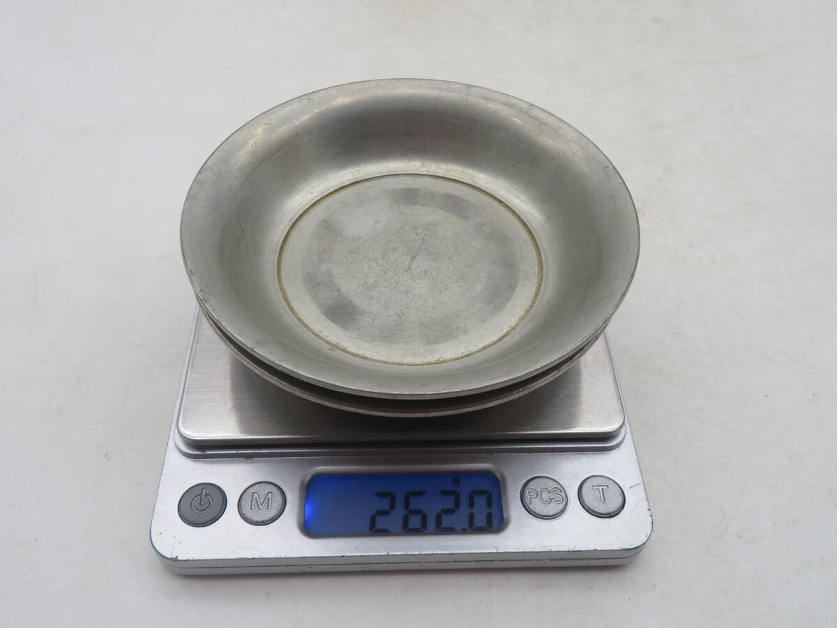 K8287 京錫屋 弥右衛門 錫製茶托 2客 重さ約262g 錫製 茶器 錫器 K8287 京錫屋 弥右衛門 錫製茶托 2客 重さ約262g 錫製 茶器 錫器