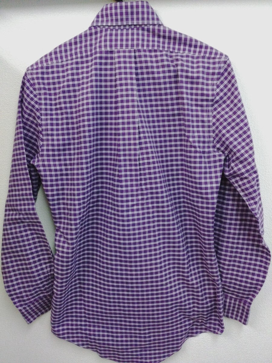 Brooks Brothers コットンシャツ　パープルチェック　XS　□ブルックスブラザーズ