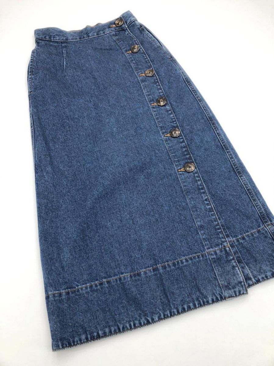 AZUL BY MOUSSY アズールバイマウジー FRONT BUTTON DENIM LONG SKIRT スカート sizeS/青 ■■
