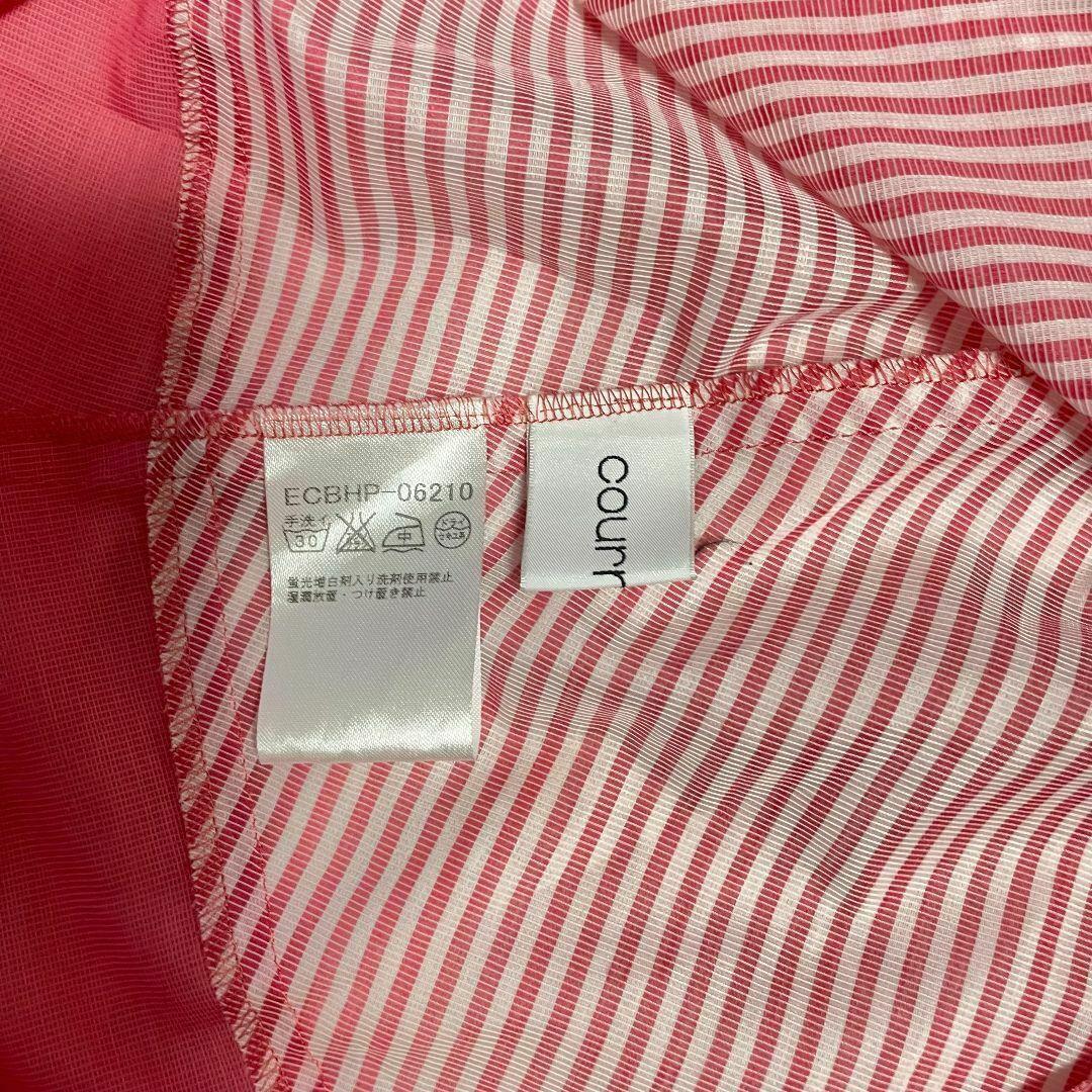 courreges クレージュ シャツ ワンピース ストライプ ピンク 38 courreges クレージュ シャツ ワンピース ストライプ ピンク 38