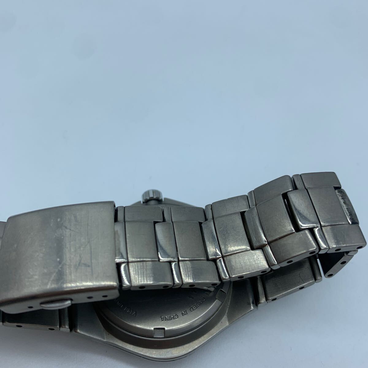 SEIKO ALBA セイコー アルバ チタン ソーラー メンズ 腕時計 V14J-0AA0 動作品 青文字盤_画像5