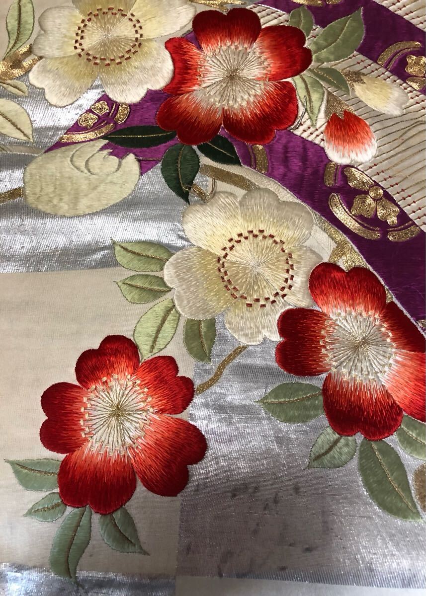Yahoo!オークション - 名古屋 帯 正絹 刺繍花柄 古布大正時代 Yahoo!オークション - 名古屋 帯 正絹 刺繍花柄 古布大正時代