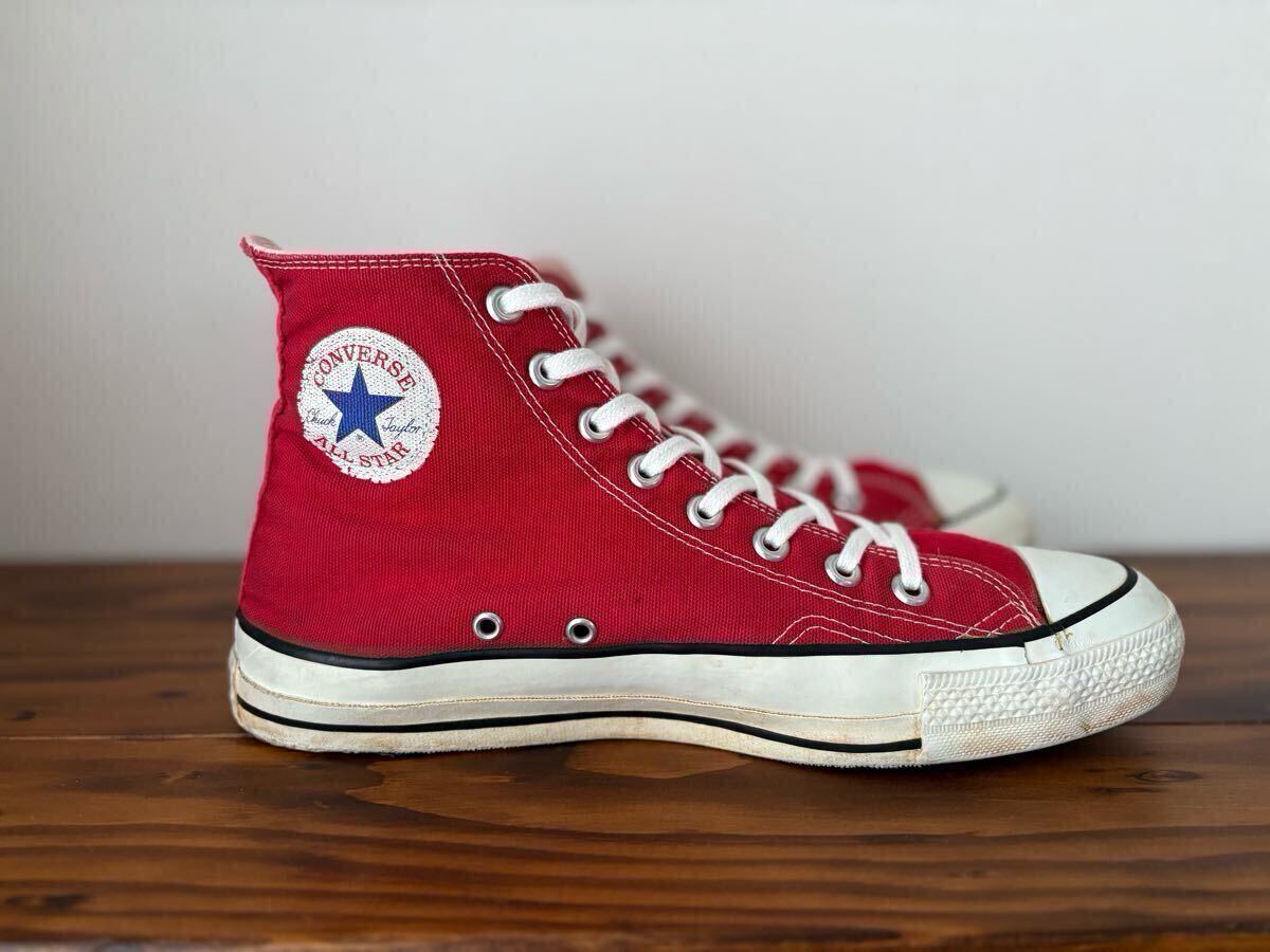 80s converse All Star Hi あて布 28cm レッド/ Made in USA US9 80s converse All Star Hi あて布 28cm レッド/ Made in USA US9
