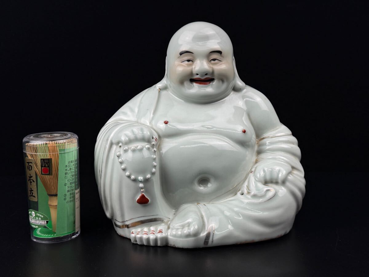 旧家蔵出品 中国古玩 景徳鎮 西江茂記生造 白磁布袋坐像 置物 旧家蔵出品 中国古玩 景徳鎮 西江茂記生造 白磁布袋坐像 置物