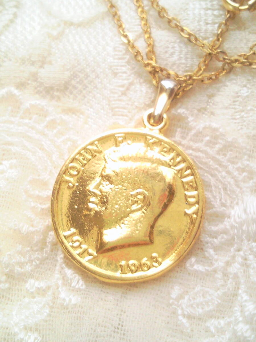 リバティコイン金貨風ネックレス ケネディ大統領 1917 1963 リバティコイン金貨風ネックレス ケネディ大統領 1917 1963
