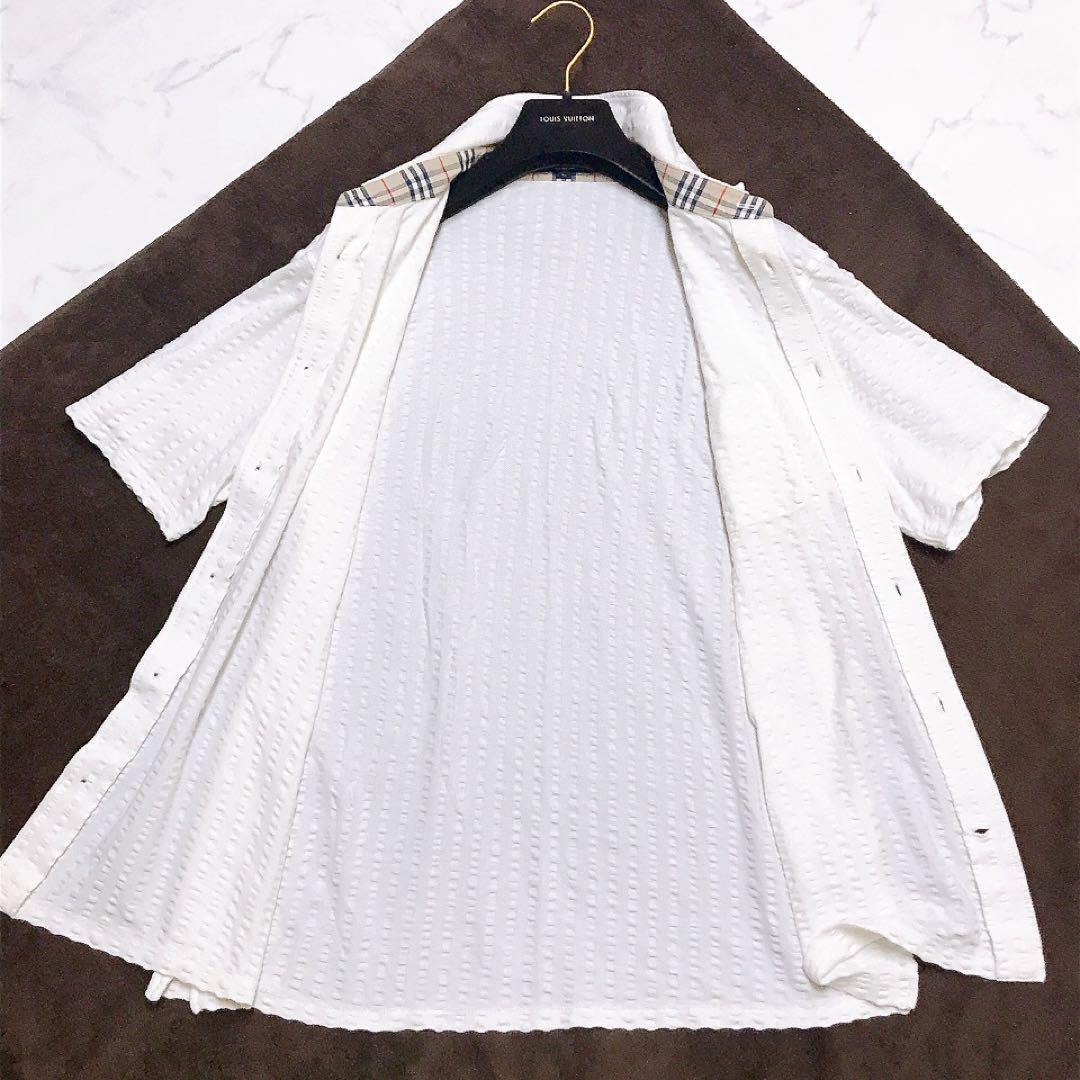 美品/Lサイズ/メガチェック】バーバリーロンドン シアサッカー 美品/Lサイズ/メガチェック】バーバリーロンドン シアサッカー