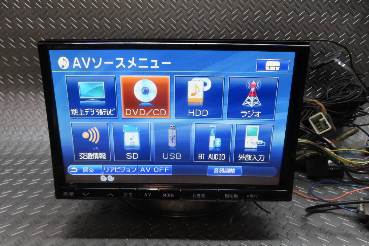 完動(dòng)品保証付★W6175/アルパイン　HDDナビ　VIE-X088VS　TV地デジフルセグ內(nèi)蔵　Bluetooth內(nèi)蔵　配線セット付　TV視聴OK　ロック解除済
