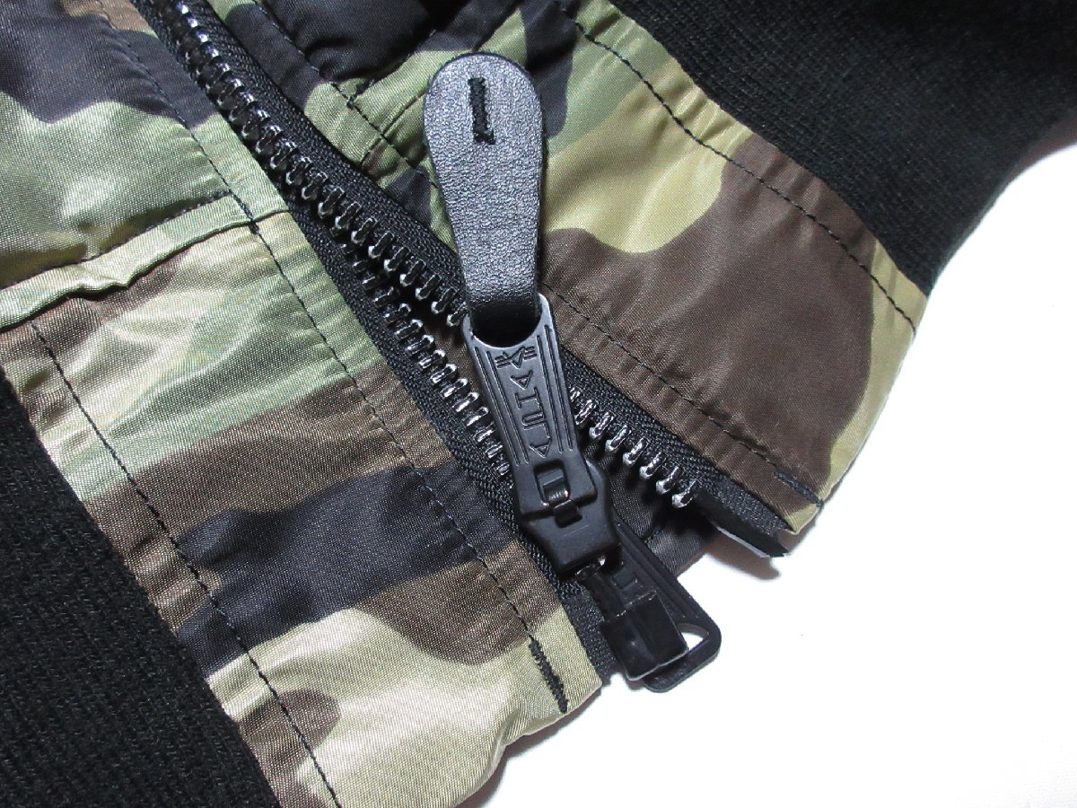 未使用に近い ALPHA INDUSTRIES INC アルファ TYPE MA-1 フライトジャケット/M/カモフラージュ/迷彩/TIGHT/20004-220/タイトシルエット_画像9