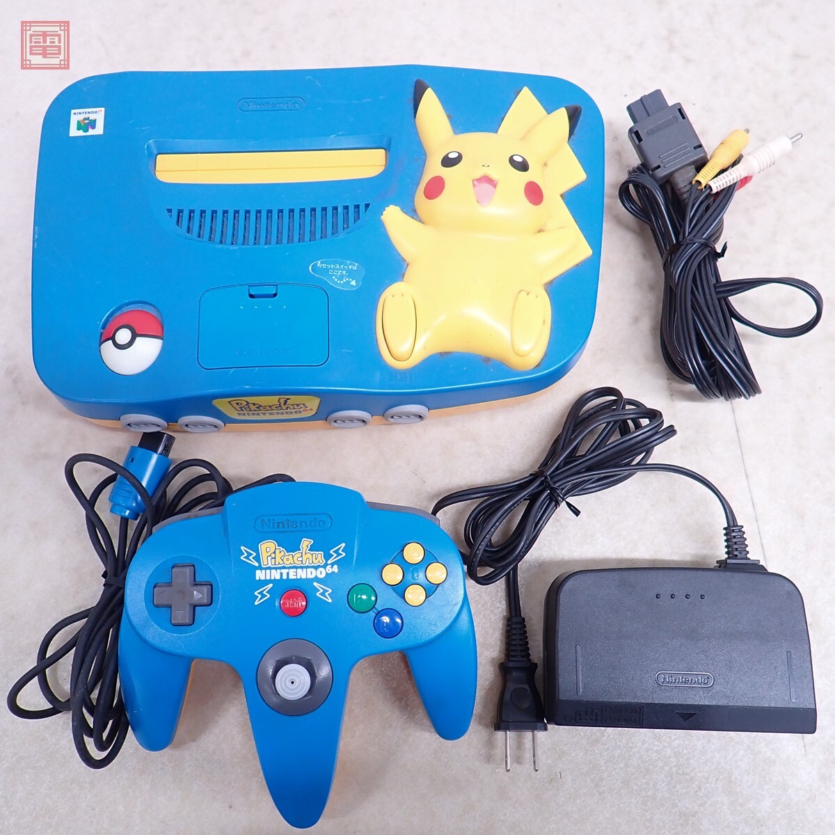今季ブランド 1円〜 動作品 N64 ニンテンドウ64 本体 NUS-101 ピカチュウ 本体、アクセサリー