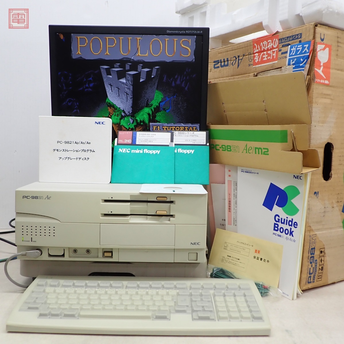1円〜 動作品 NEC PC-9821Ae/m2 本体 日本電気 レトロPC PC98 箱 1円〜 動作品 NEC PC-9821Ae/m2 本体 日本電気 レトロPC PC98 箱