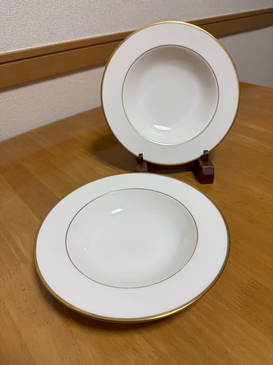 ノリタケ ボーンチャイナ 金縁 リムスープ皿パスタプレート ノリタケ ボーンチャイナ 金縁 リムスープ皿パスタプレート