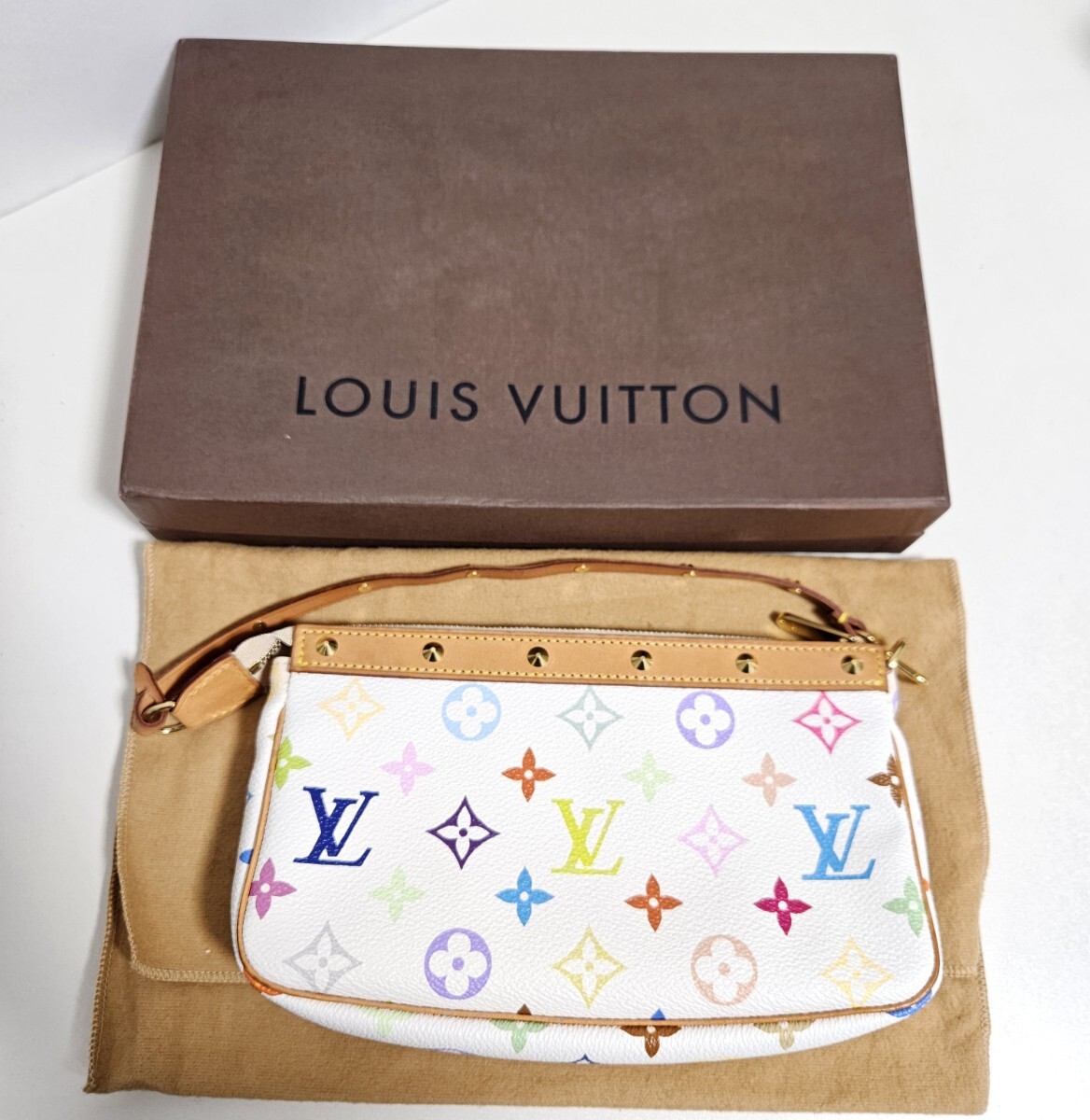 美品 ルイヴィトン マルチカラー アクセソワール ポーチ ハンドバッグ ショルダーバッグ 正規_画像3