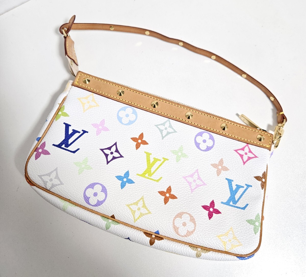 美品 ルイヴィトン マルチカラー アクセソワール ポーチ ハンドバッグ ショルダーバッグ 正規_画像1