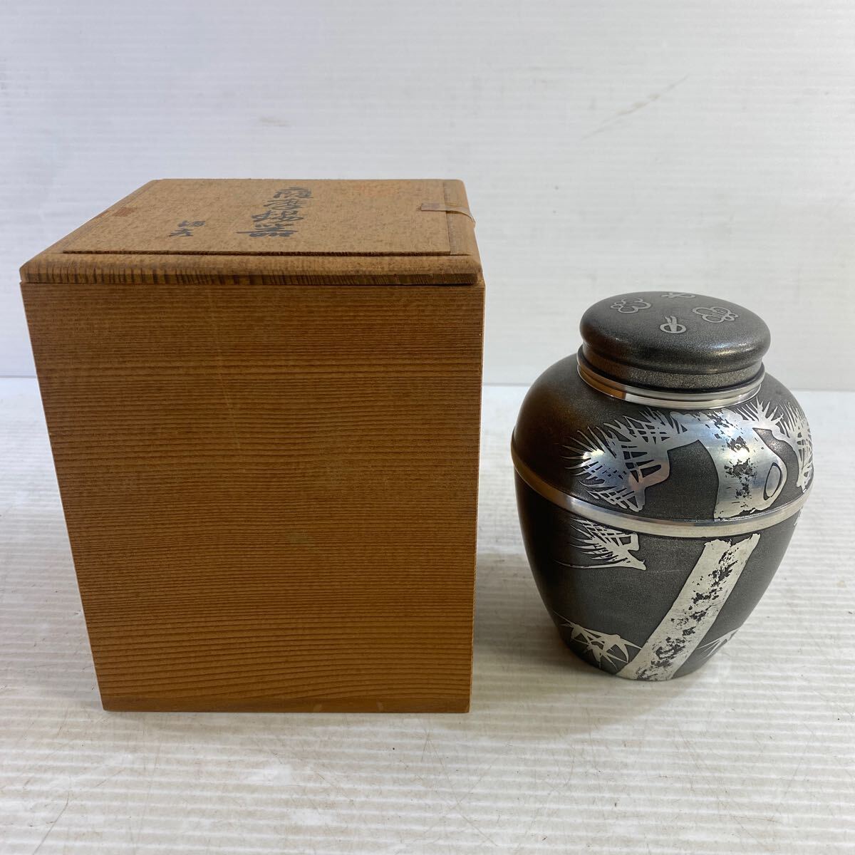 訳あり 記念品記載あり 本錫 薩摩 浅田 茶入 茶壷 茶壺 錫製 訳あり 記念品記載あり 本錫 薩摩 浅田 茶入 茶壷 茶壺 錫製