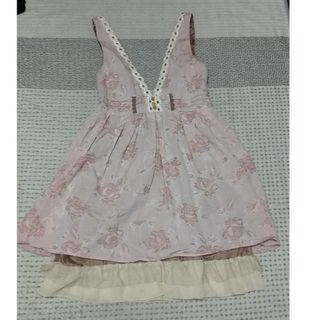 axes femme 花柄 ピンク ワンピース アクシーズファム　裾レース_画像1