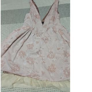axes femme 花柄 ピンク ワンピース アクシーズファム　裾レース_画像4
