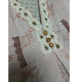 axes femme 花柄 ピンク ワンピース アクシーズファム　裾レース_画像7