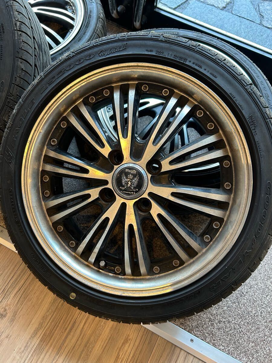 15インチ ブラック 5本スポークホイールセット matrix wheels