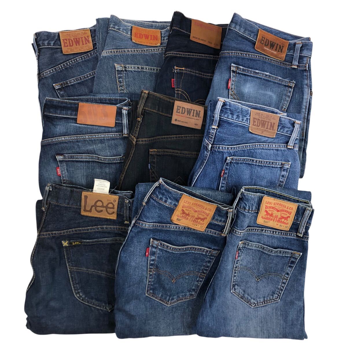 D-8 デニム 10本 まとめ売り 大量 Levi's 505 510 EDWIN Lee D-8 デニム 10本 まとめ売り 大量 Levi's 505 510 EDWIN Lee