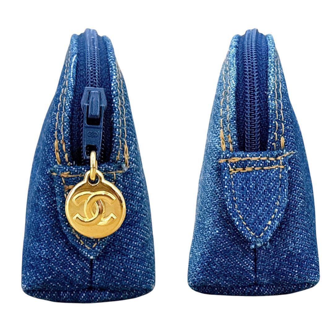 シャネル CHANEL デニム ココマーク 化粧ポーチ ミニポーチ シャネル CHANEL デニム ココマーク 化粧ポーチ ミニポーチ