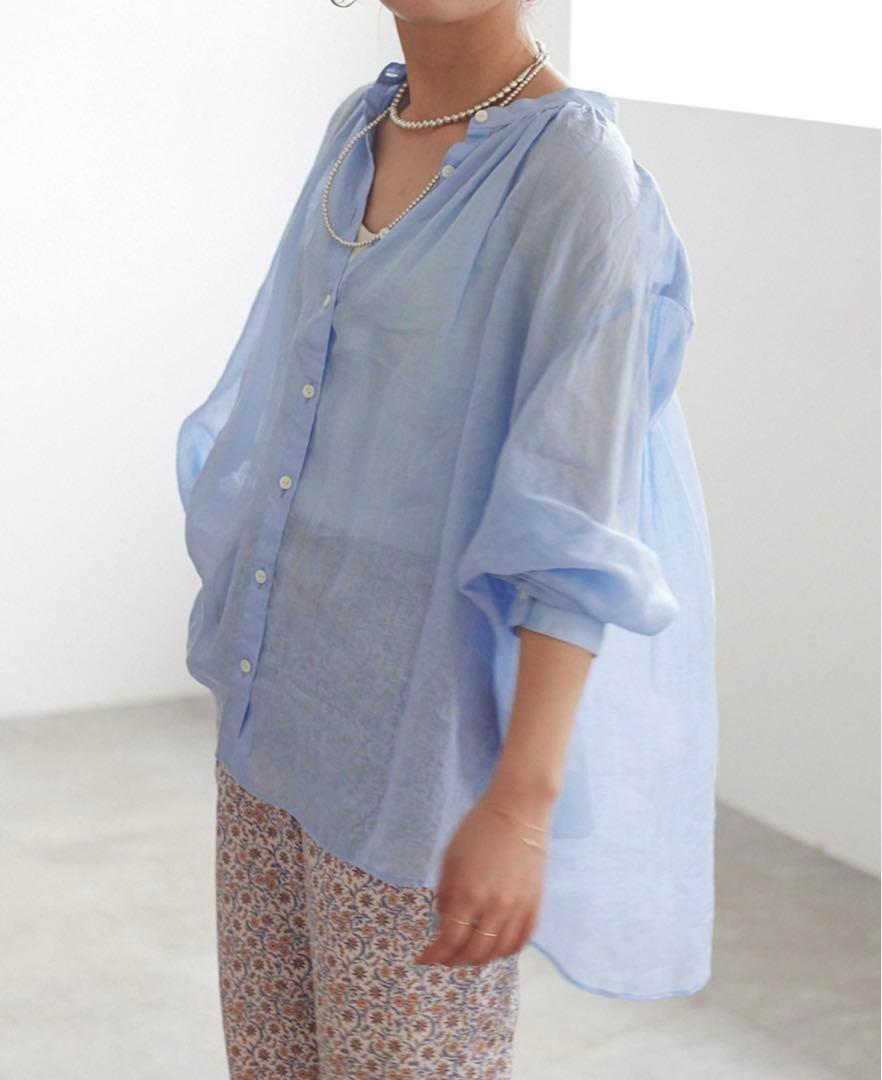 美品SLOBE IENA スローブイエナ ラミーギャザーシャツ リネン 美品SLOBE IENA スローブイエナ ラミーギャザーシャツ リネン