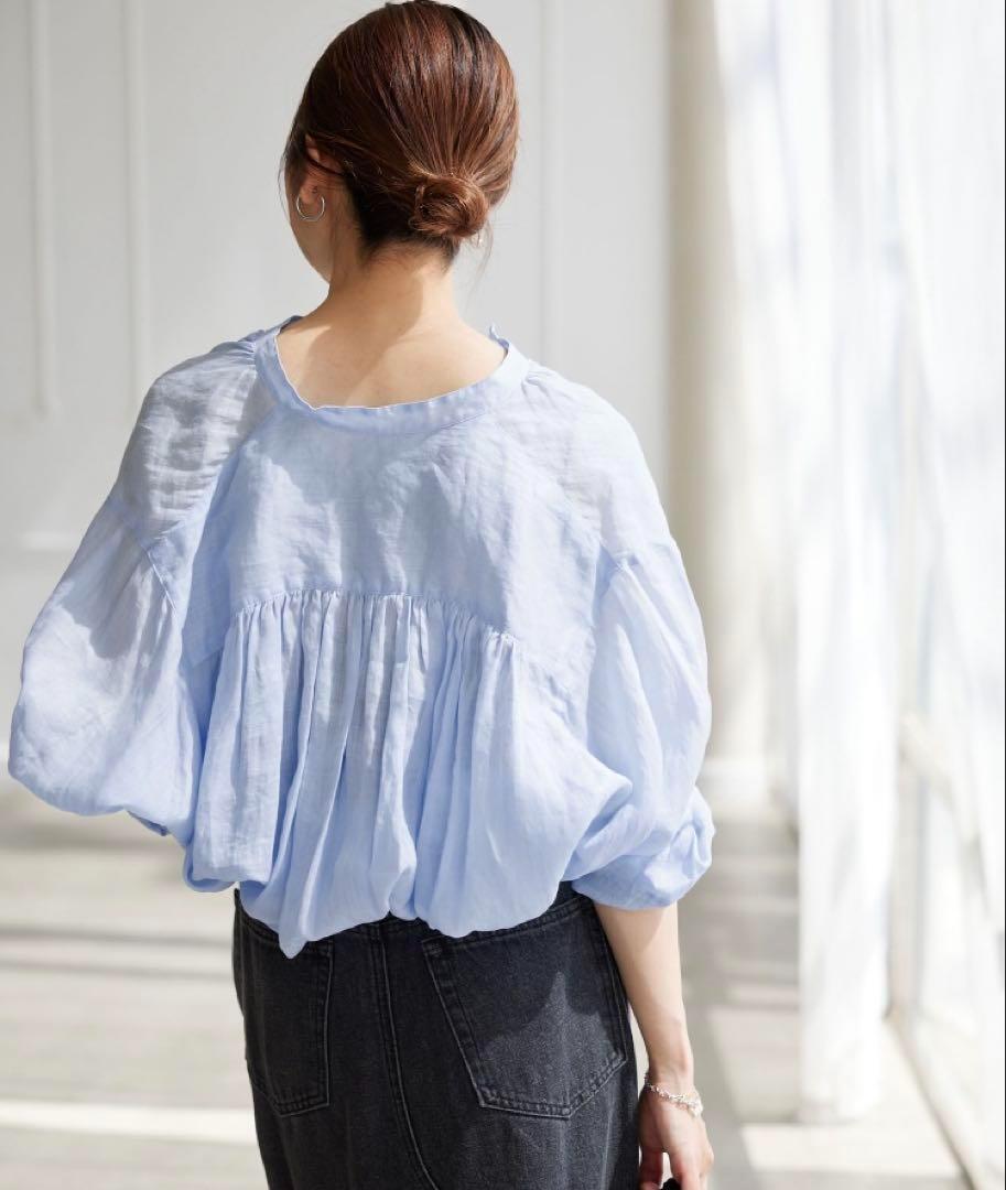 美品SLOBE IENA スローブイエナ ラミーギャザーシャツ リネン 美品SLOBE IENA スローブイエナ ラミーギャザーシャツ リネン