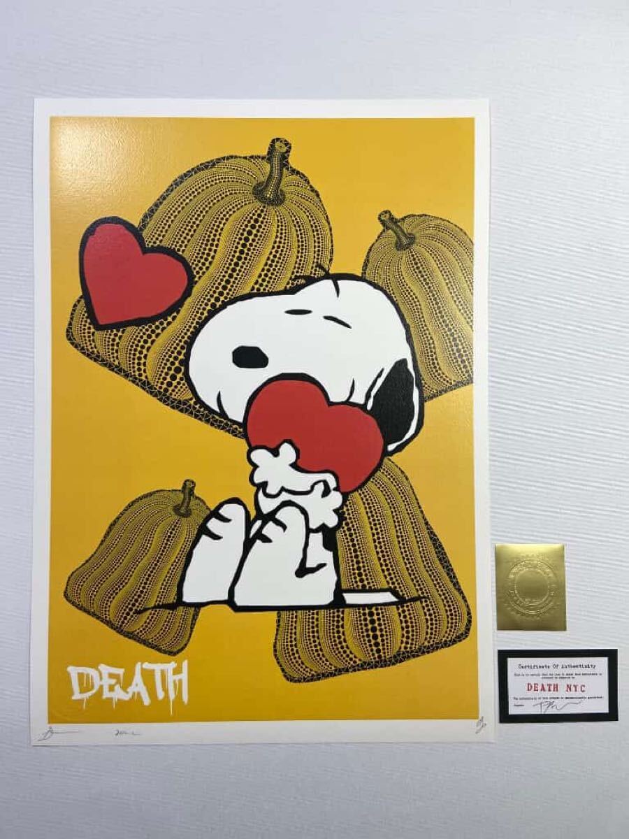 DEATH NYC 世界限定100枚 アートポスター スヌーピー 草間彌生 DEATH NYC 世界限定100枚 アートポスター スヌーピー 草間彌生