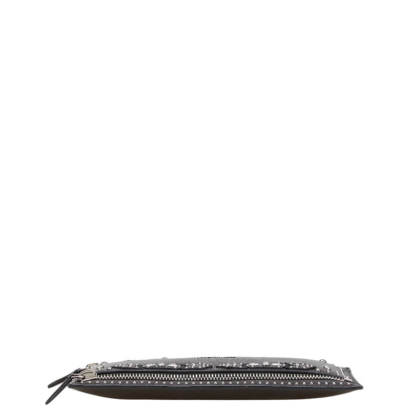 ジバンシー パンドラ スタッズ ビジュー クラッチバッグ ブラック シルバー レザー レディース Givenchy 【中古】_画像3