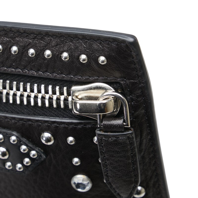 ジバンシー パンドラ スタッズ ビジュー クラッチバッグ ブラック シルバー レザー レディース Givenchy 【中古】_画像4