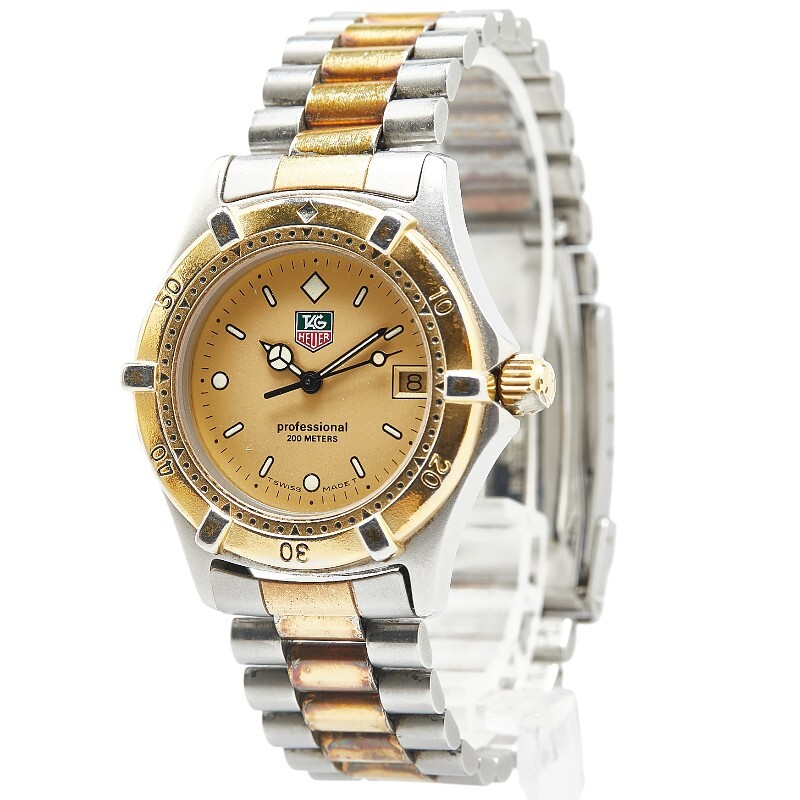  TAG Heuer 2000 серии наручные часы 964.013-2 кварц Gold циферблат нержавеющая сталь металлизированный женский TAG HEUER [ б/у ]